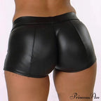 High Waist Bodycon Push Up Black Shorts image 1