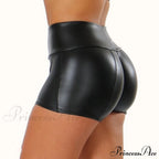 High Waist Bodycon Push Up Black Shorts image 3