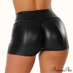 High Waist Bodycon Push Up Black Shorts image 2