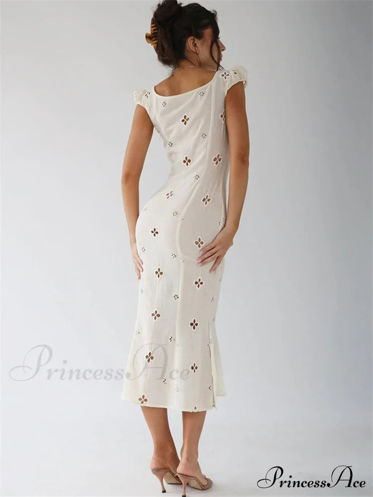 High Waist e Beachwear Bodycon Hollow Out Sundress image 11