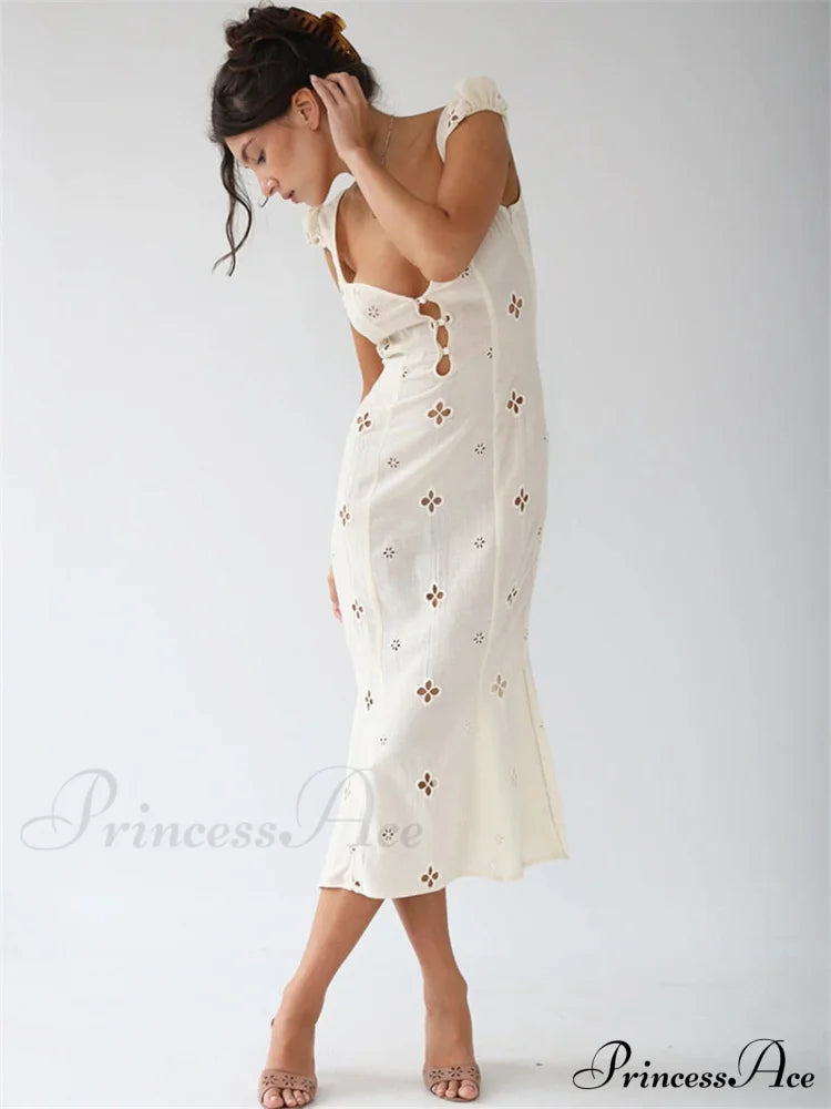 High Waist e Beachwear Bodycon Hollow Out Sundress image 10
