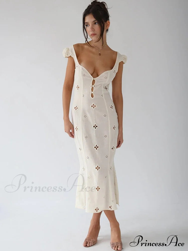 High Waist e Beachwear Bodycon Hollow Out Sundress image 3