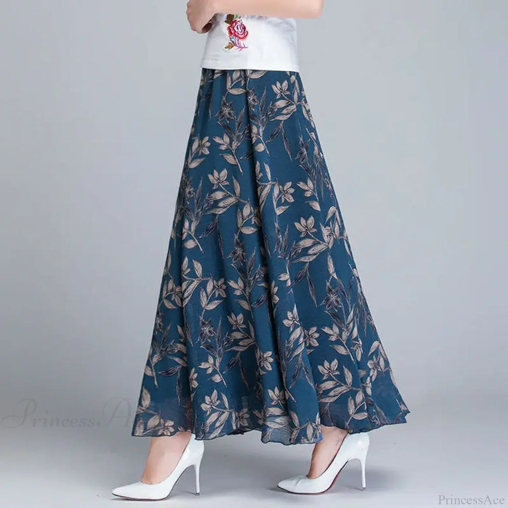 High Waist Elastic Waist Midi Full Long Skirt 2024 image 3