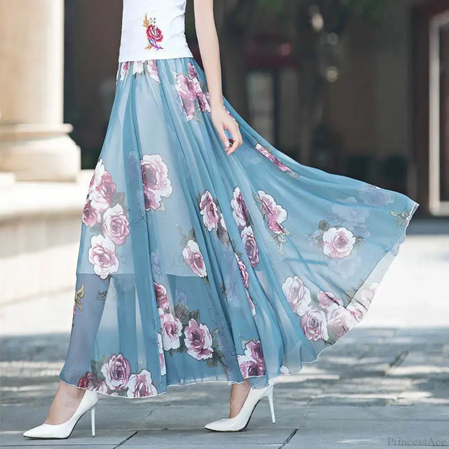 High Waist Elastic Waist Midi Full Long Skirt 2024 image 2