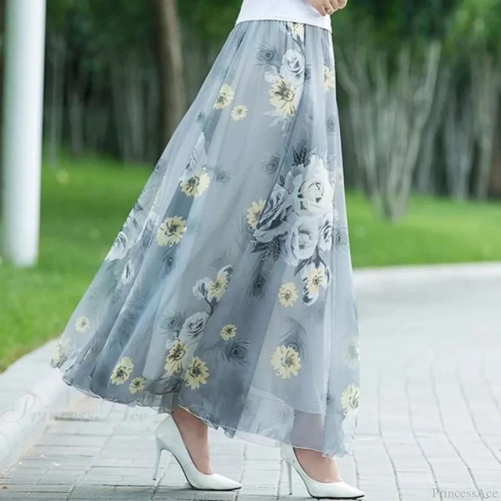 High Waist Elastic Waist Midi Full Long Skirt 2024 image 5