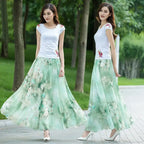 High Waist Elastic Waist Midi Full Long Skirt 2024 image 11