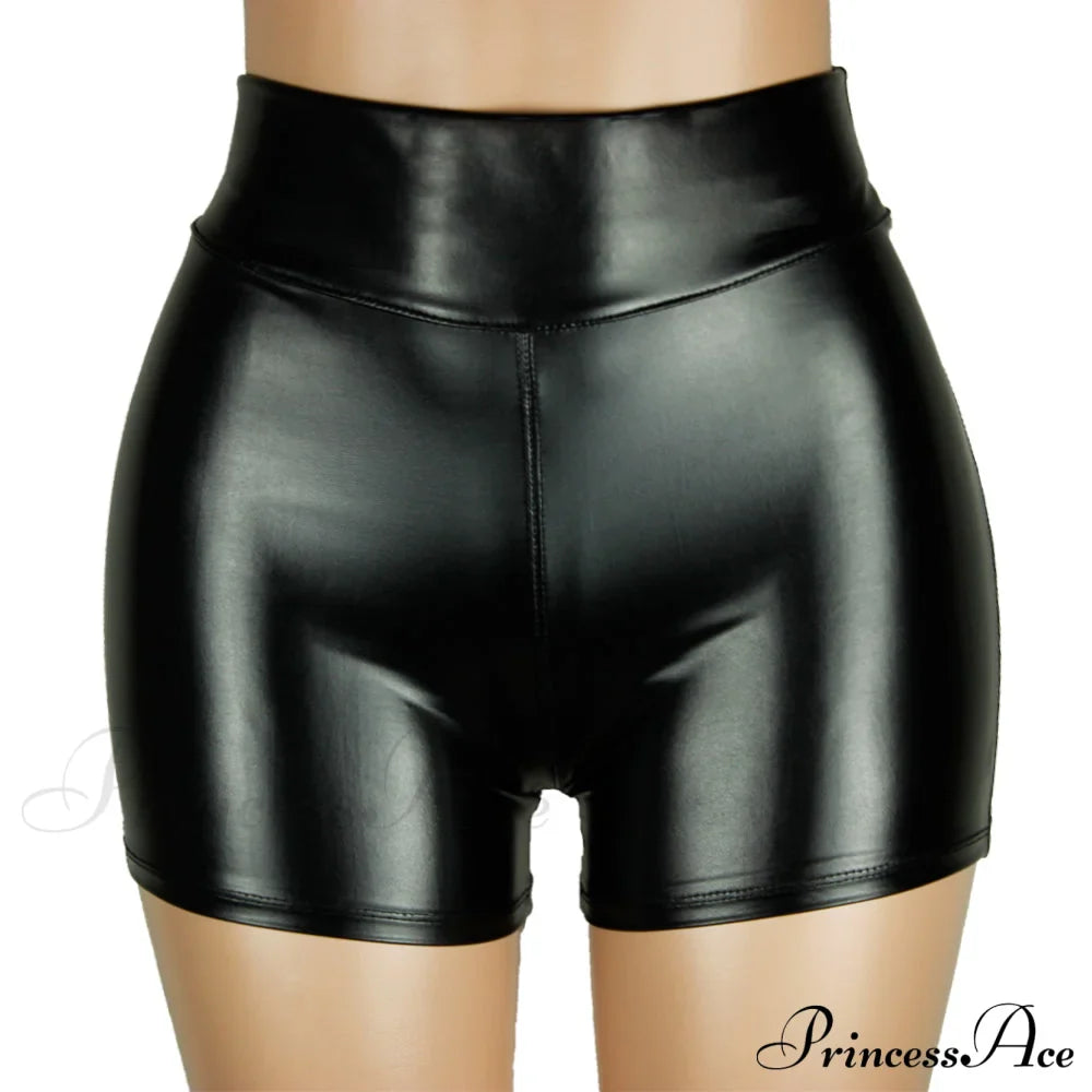 High Waist Faux Leather Shorts image 2