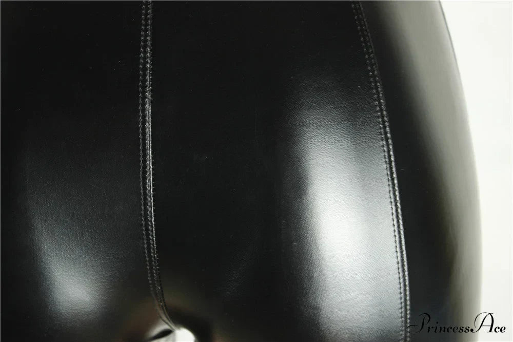 High Waist Faux Leather Shorts image 5