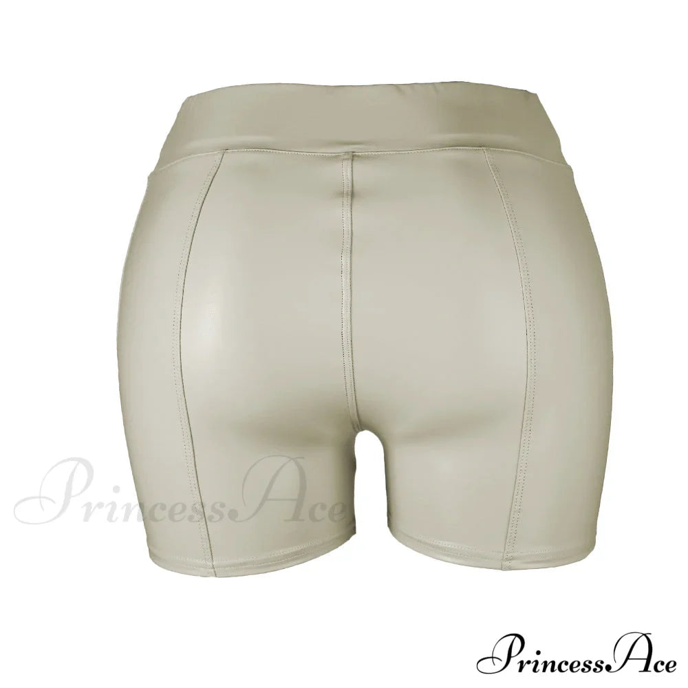 High Waist Faux Leather Shorts image 10