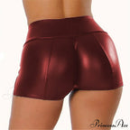 High Waist Faux Leather Shorts image 8