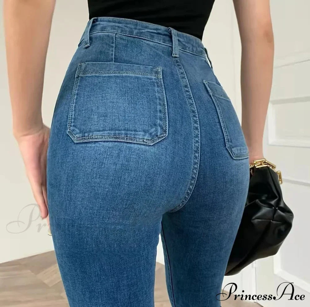 High Waist Flared Skinny Jeans image 2