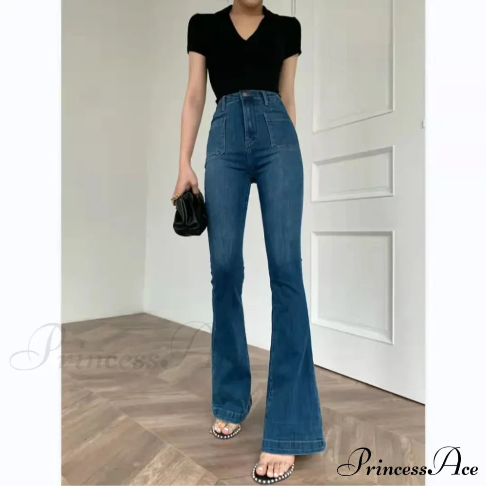 High Waist Flared Skinny Jeans image 1