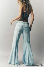 High Waist Floor-Length Wide Flare Elegant Jeans image 11