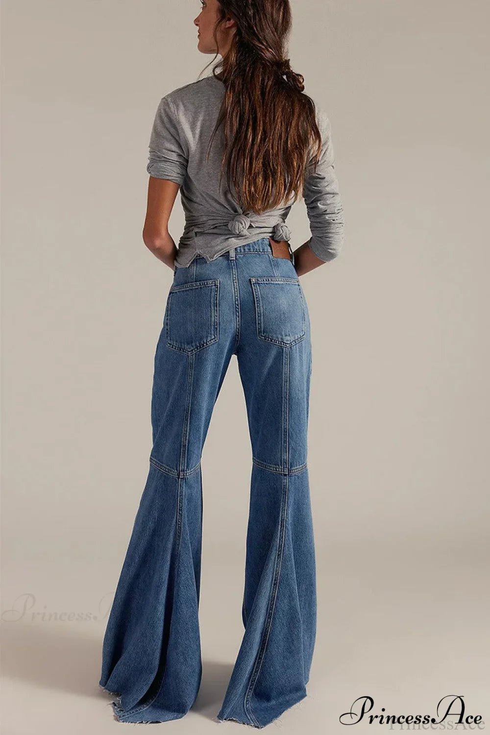 High Waist Floor-Length Wide Flare Elegant Jeans image 3