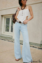 High Waist Floor-Length Wide Flare Elegant Jeans image 9