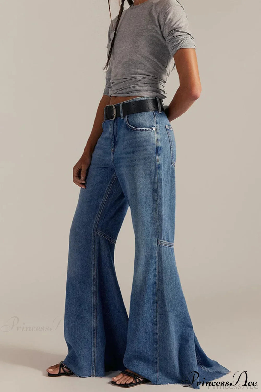 High Waist Floor-Length Wide Flare Elegant Jeans image 2