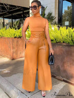High-Waisted Slim Leather Pant image 4