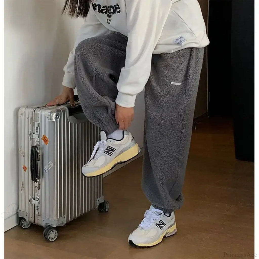 High Waist Grey Baggy Pants image 2