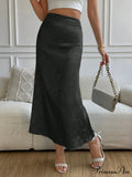 High Waist Jacquard Satin A-line Skirt image 1
