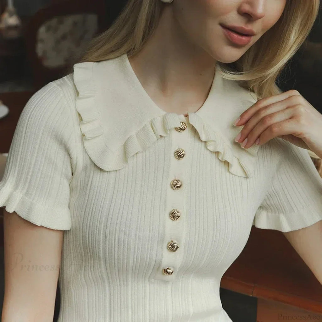 High-Waist Knitted Vintage Mini Dress image 5