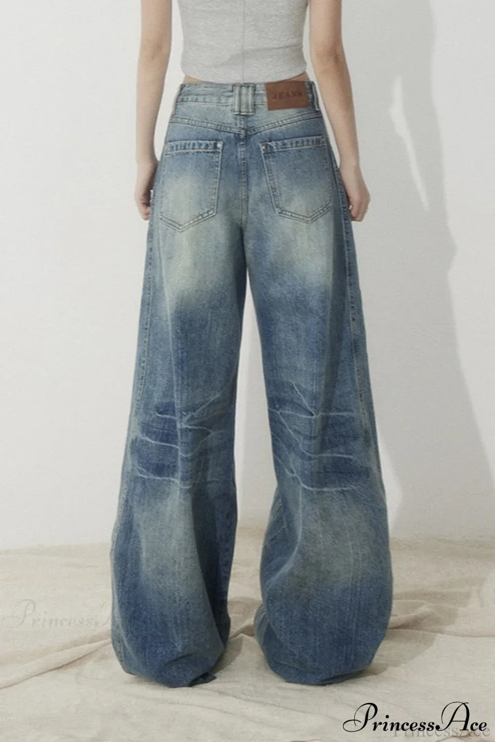 High Waist Loose Wide Leg Sickle Jeans image 4