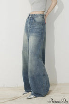 High Waist Loose Wide Leg Sickle Jeans image 3