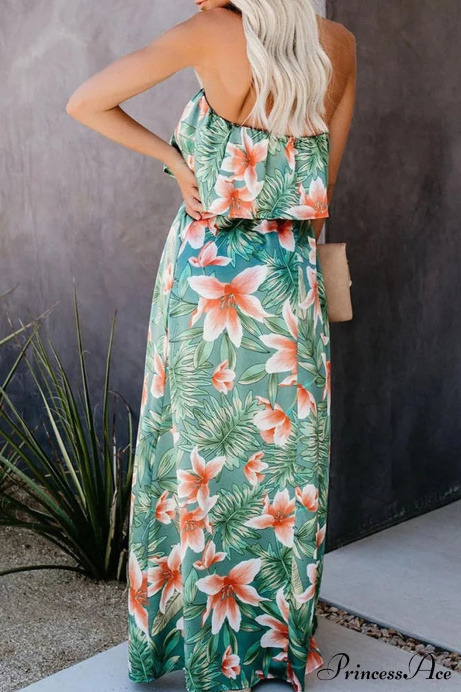 High Waist Off-shoulder Trendy Lace Maxi Dress image 2