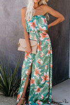 High Waist Off-shoulder Trendy Lace Maxi Dress image 1