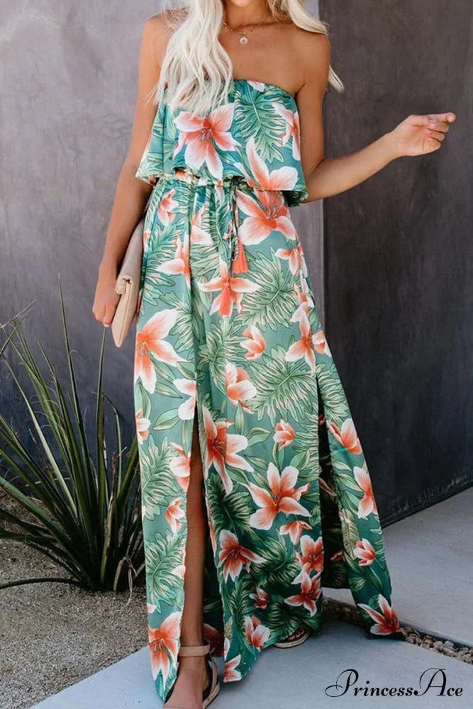 High Waist Off-shoulder Trendy Lace Maxi Dress image 5