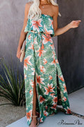 High Waist Off-shoulder Trendy Lace Maxi Dress image 5