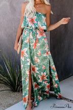 High Waist Off-shoulder Trendy Lace Maxi Dress image 5