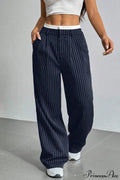 High Waist Patchwork Drapey Straight Leg Pants image 1