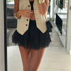 High Waist Pleated Lace Skirt image 7