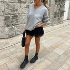 High Waist Pleated Lace Skirt image 6