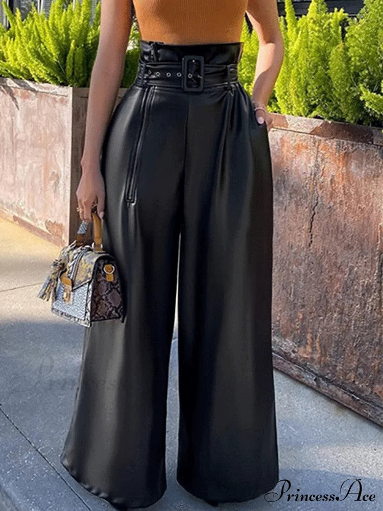 High Waist Pocket Trendy Straight Leg Pants image 5