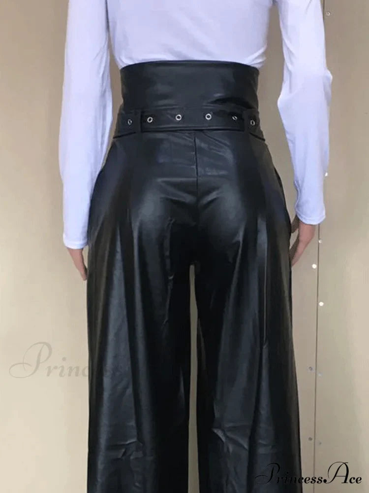 High Waist Pocket Trendy Straight Leg Pants image 7