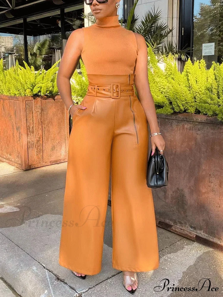 High Waist Pocket Trendy Straight Leg Pants image 9