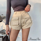 High Waist Slim Curved Split Design Short image 3