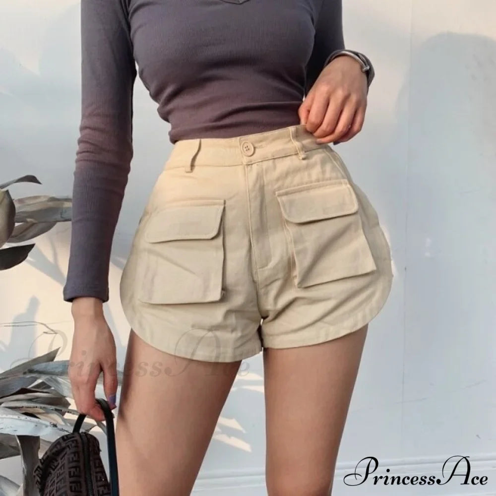 High Waist Slim Curved Split Design Short image 3