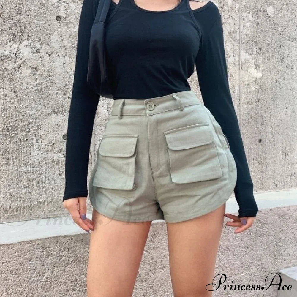 High Waist Slim Curved Split Design Short image 2