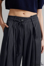 High Waist Striped Wide Leg Tailored Pants image 4