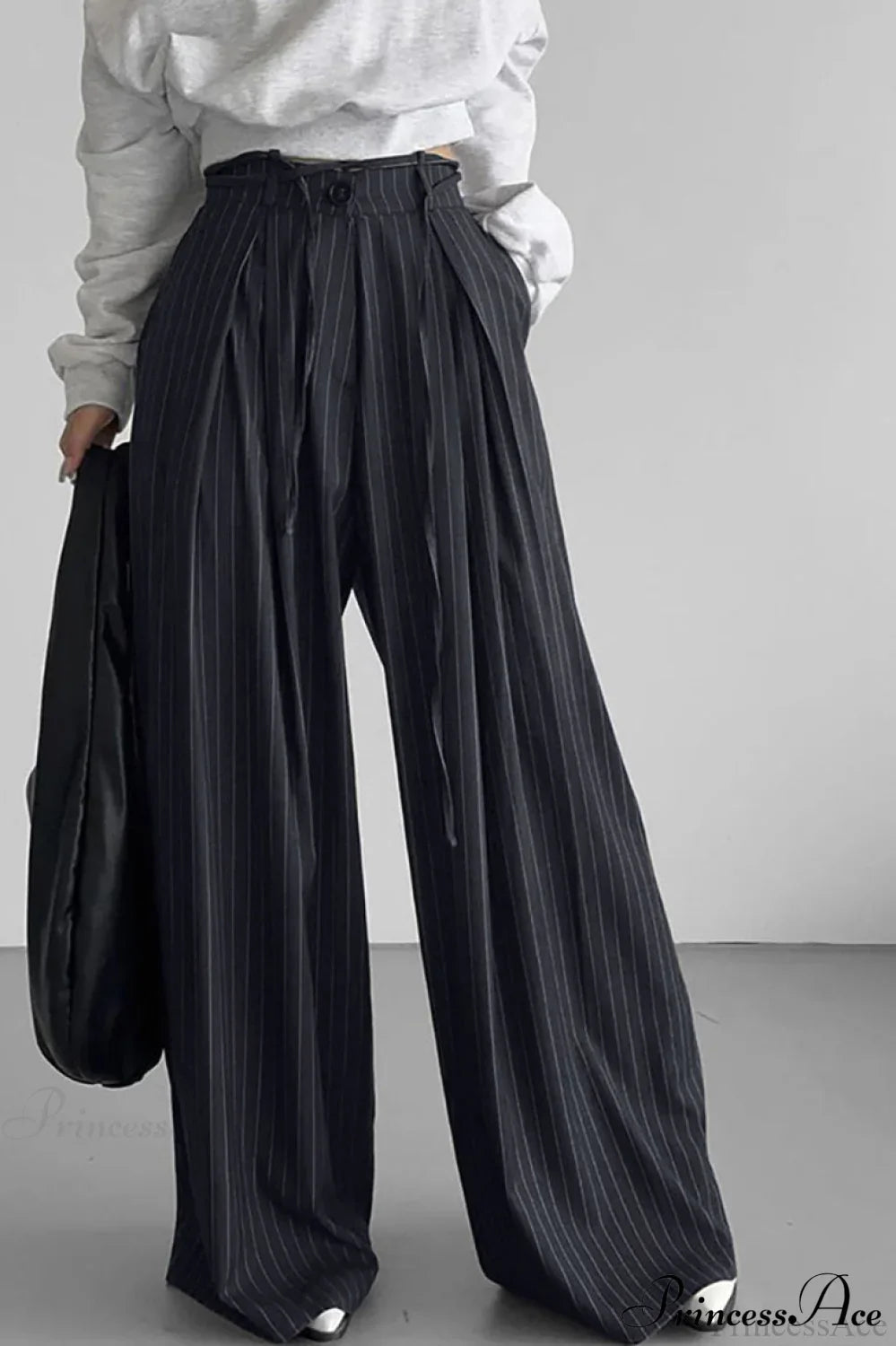 High Waist Striped Wide Leg Tailored Pants image 2