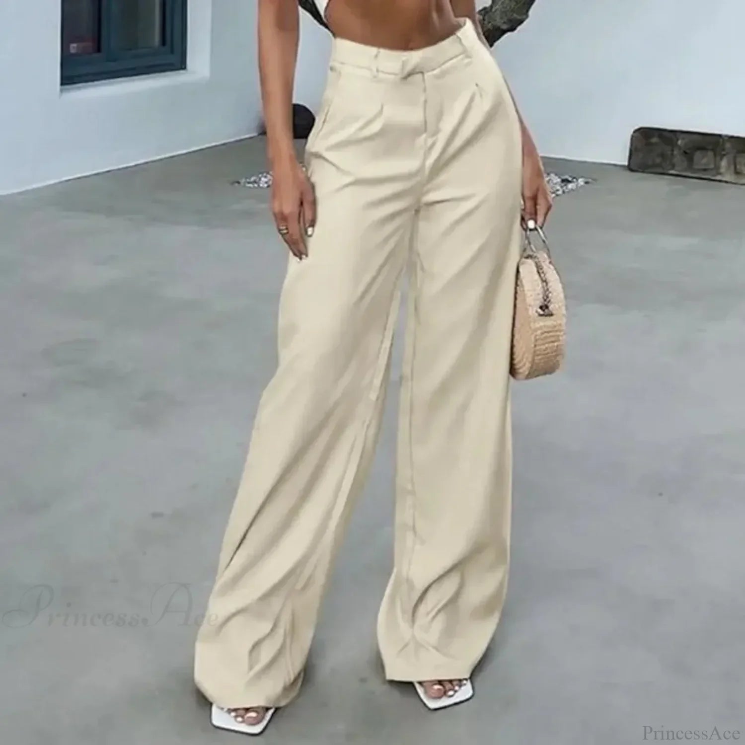 High Waist Tie Side Pleated Pants image 2