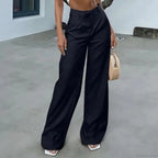 High Waist Tie Side Pleated Pants image 1