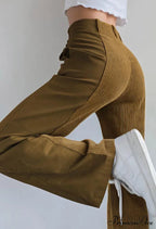 High Waist Wide Trendy Leg PU Pants image 1
