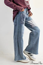 High Waisted Appliqué Straight Leg Jeans image 4