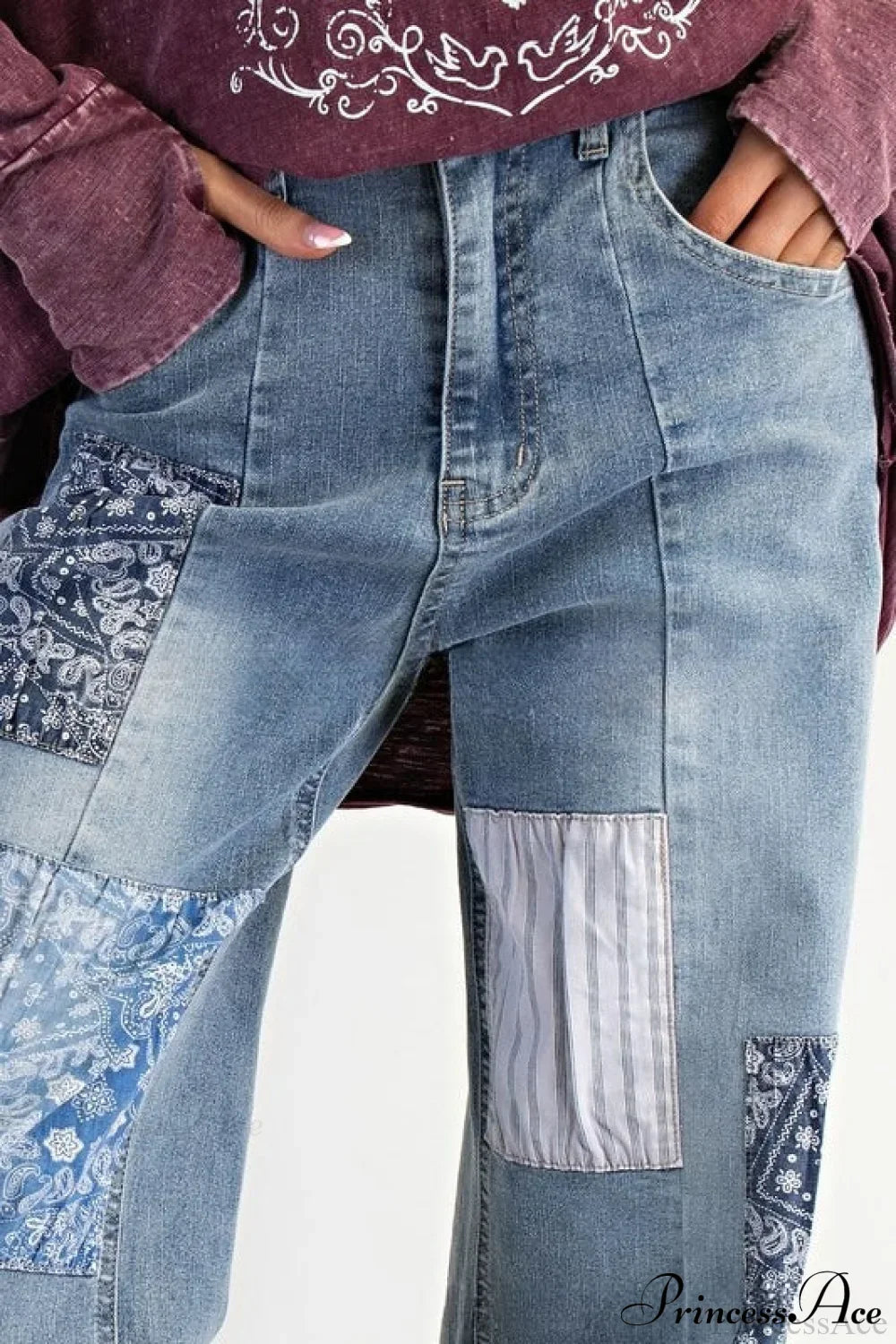 High Waisted Appliqué Straight Leg Jeans image 6
