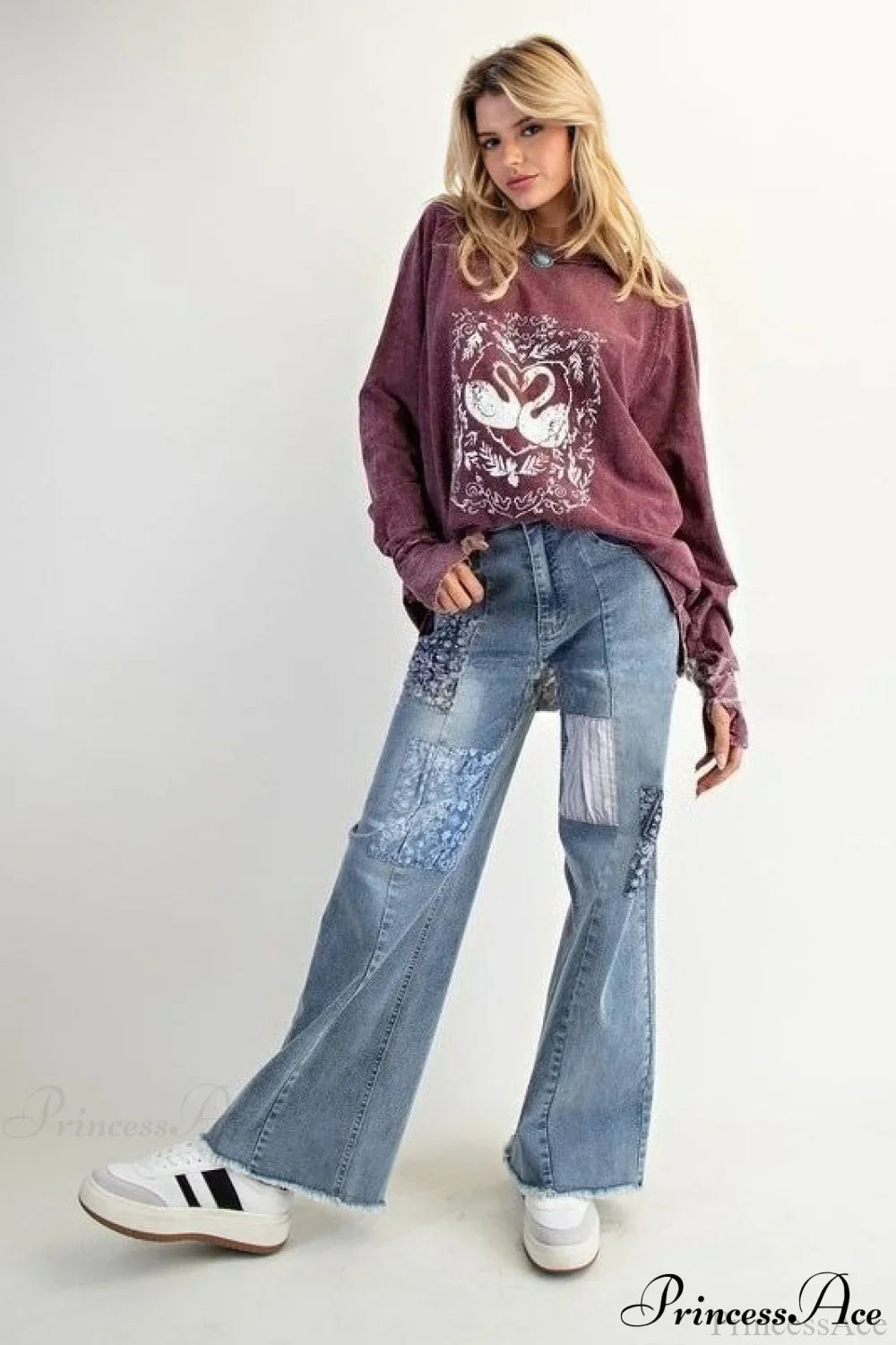 High Waisted Appliqué Straight Leg Jeans image 2