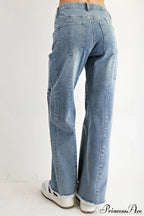 High Waisted Appliqué Straight Leg Jeans image 5