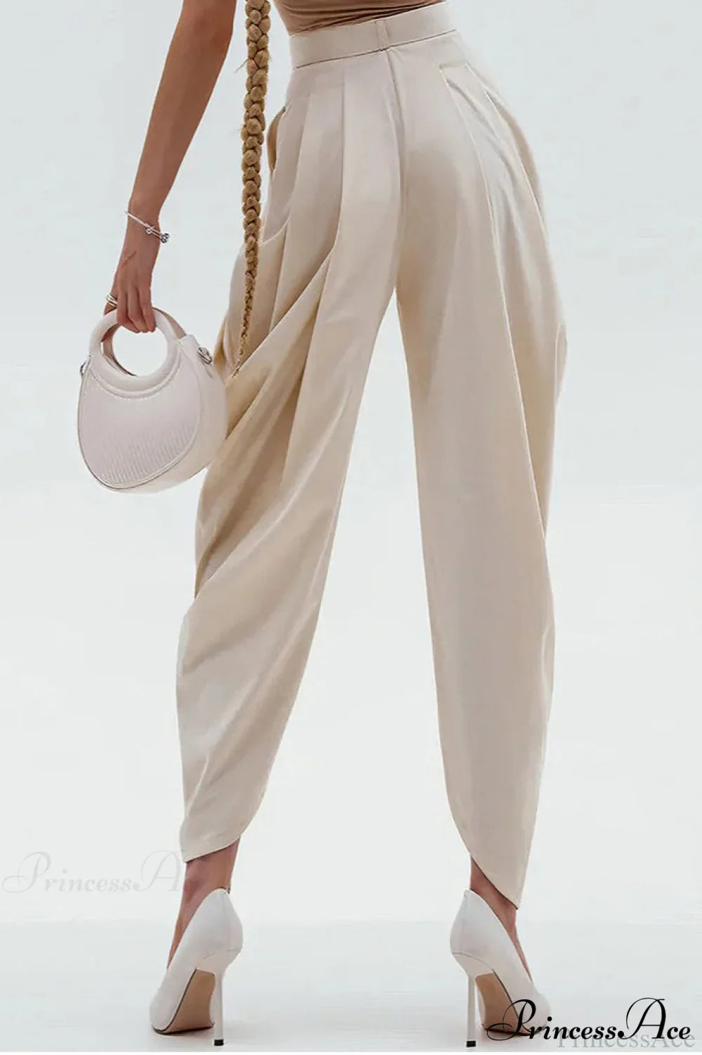 High-Waisted Loose Drapey Ruched Pants image 2
